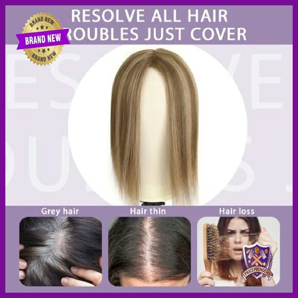 3x5 Silk Base Human Hair Topper, 12 Inch Length, 130% Density main image 4
